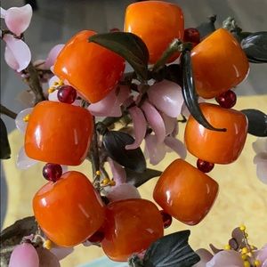 Vintage butterscotch & red jade bracelet